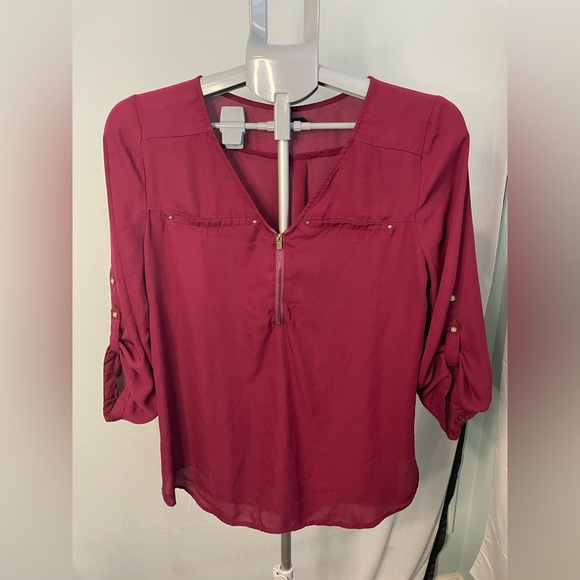 Maurices Tops - Maurices Burgundy Blouse size large